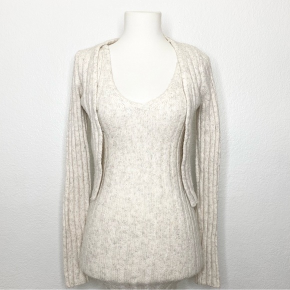 Dresses & Skirts - Cream ribbed knitted Sweater Dress Set